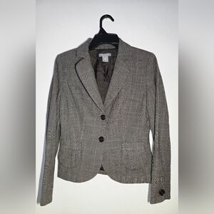 Ann Taylor Petite Gray Blazer Size 4P PinStripe Pattern